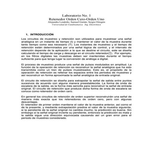 Control digital: Retenedor de orden cero y uno 