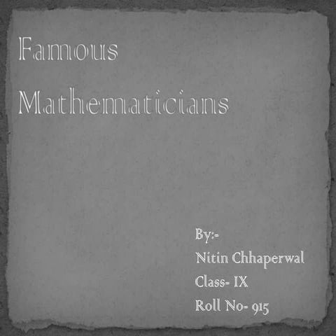 Famous Mathematicians