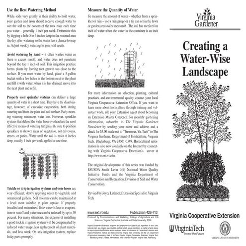 Creating A Water-Wise Landscape - Virginia Cooperative Extension