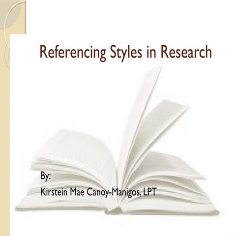 VARIOUS REFERENCE STYLES IN RESEARCH.pptx