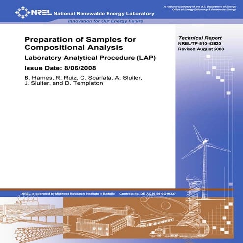 Preparation of Samples for Compositional Analysis | PDF