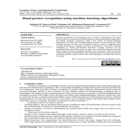 Hand gesture recognition using machine learning algorithms