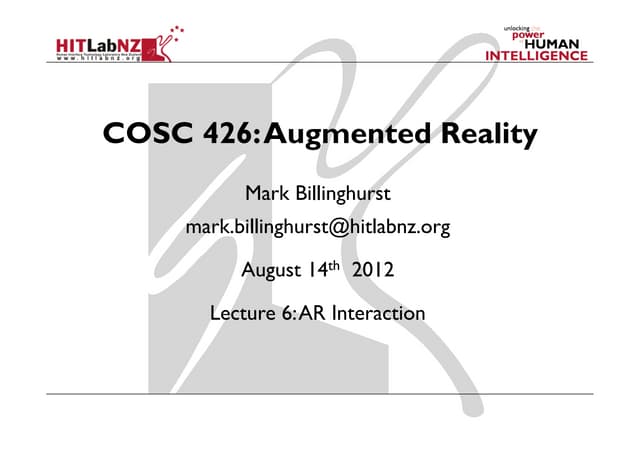 426 lecture6b: AR Interaction
