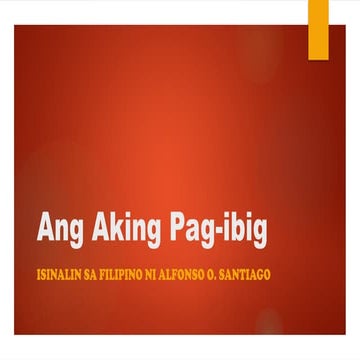 Ang aking pagibig na malaya at wagas sa puso