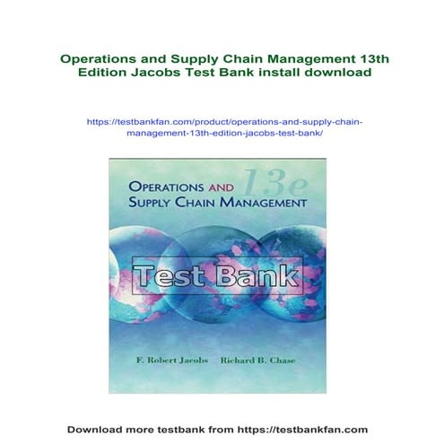 Operations and Supply Chain Management 15th Edition Jacobs Test Bank | PDF