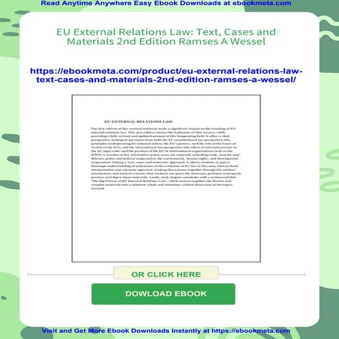 EU External Relations Law: Text, Cases and Materials 2nd Edition Ramses ...