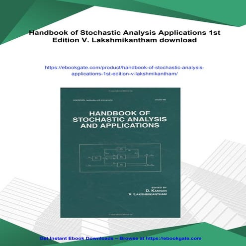 Handbook of Stochastic Analysis Applications 1st Edition V ...
