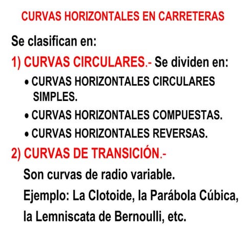 Formularios curvas circulares simples y ejercicios | DOCX