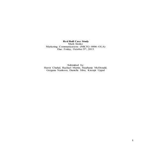 Red Bull Case Study Final | DOCX