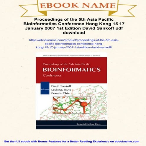 Proceedings of the 5th Asia Pacific Bioinformatics Conference Hong Kong ...