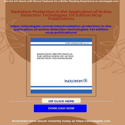 Radiation Protection in the Application of Active Detection Techologies 1st E...