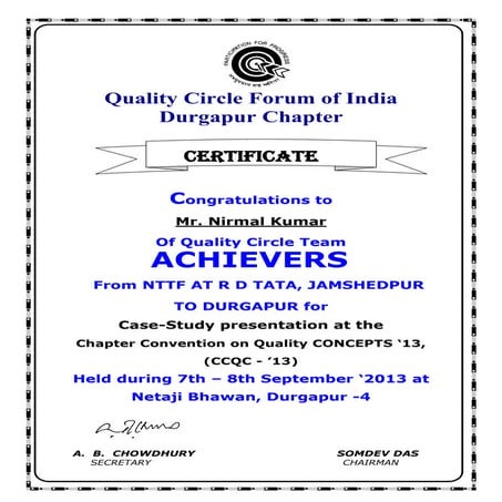 NIRMAL ccqc certificate | PDF
