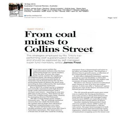 150918 From coal mines to Collins St AFR
