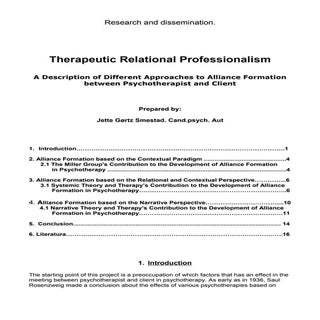 Terapeutic Relational Professisonalism