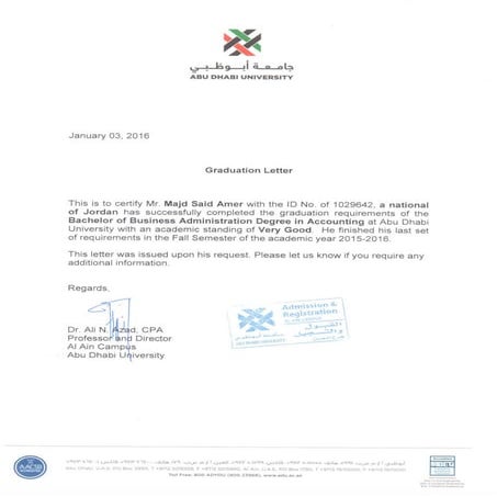 Graduation letter-ADU | PDF