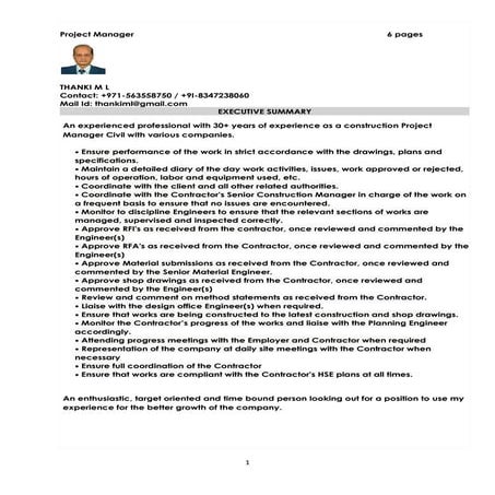 Project Manager CV -Rev