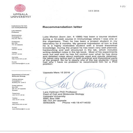 Lars Hellman Letter of Rec