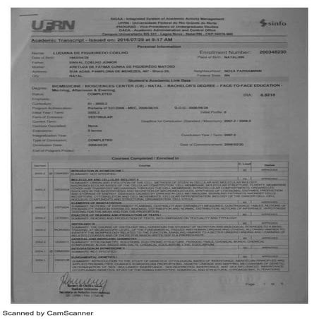 Luciana_graduation_academic transcript | PDF