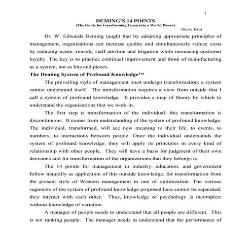 42 deming's 14 points