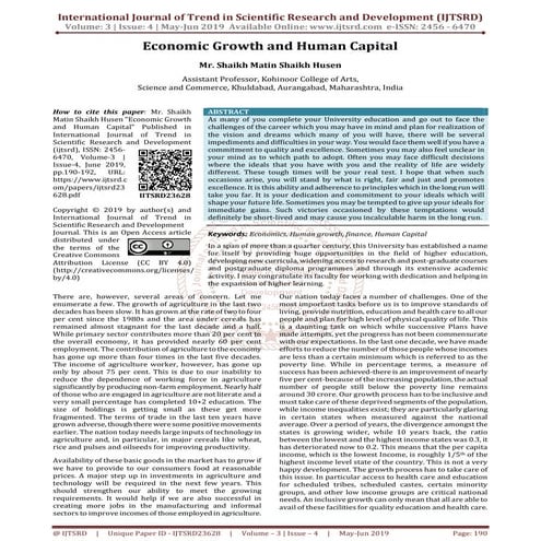 Economic Growth and Human Capital | PDF