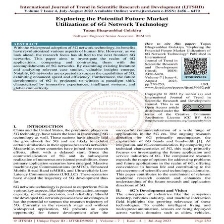 Exploring the Potential Future Market Utilizations of 6G Network Technology