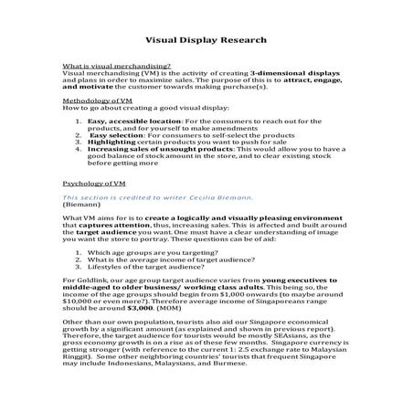 Visual Display Research