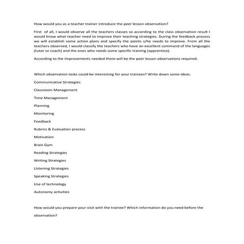 Lesson feedback form 1 and 2 | DOCX