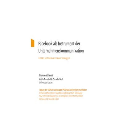 #onkomm13 - Panel 4 - Kathrin Tonndorf & Cornelia Wolf (Universität Passau): ...