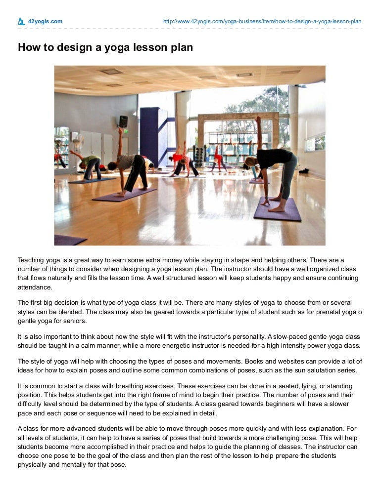 How to Design a Yoga Lesson Plan