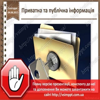 Урок 3 для 2 класу - Приватна та пу...