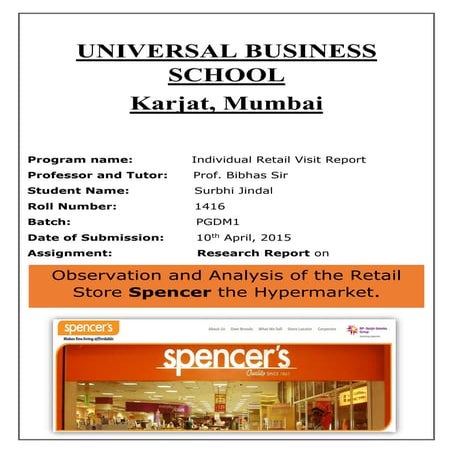 Spencer Retail Report