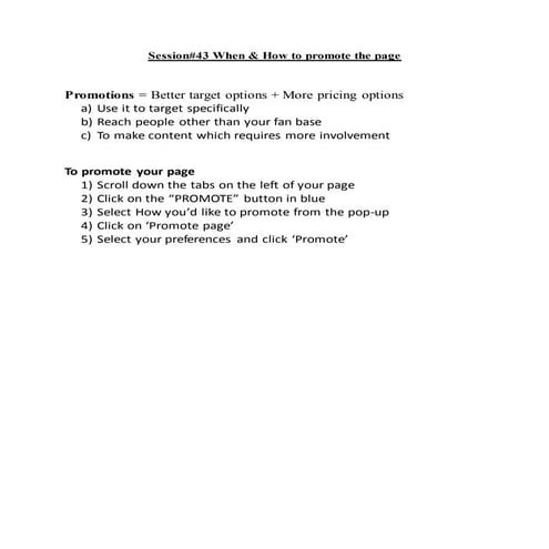 43 when & how to promote the page | DOCX