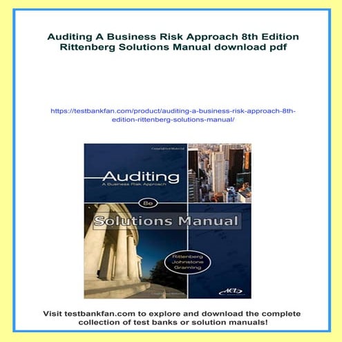 Auditing A Business Risk Approach 8th Edition Rittenberg Solutions Manual