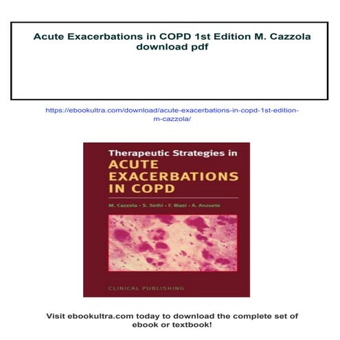 Acute Exacerbations in COPD 1st Edition M. Cazzola | PDF