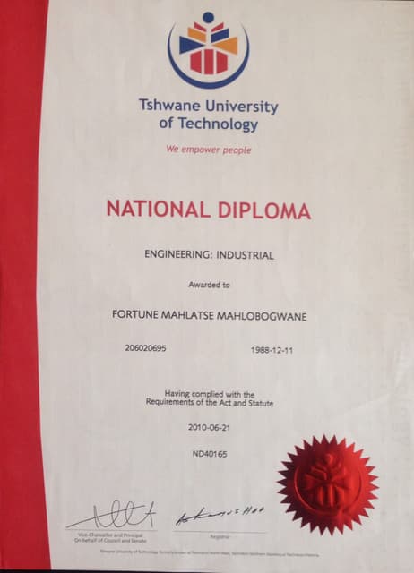 N Diploma, Trade Tests & N4-N6 | PDF