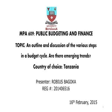 MPA 609-Seminar Question # 3 ; Robius Bagoka