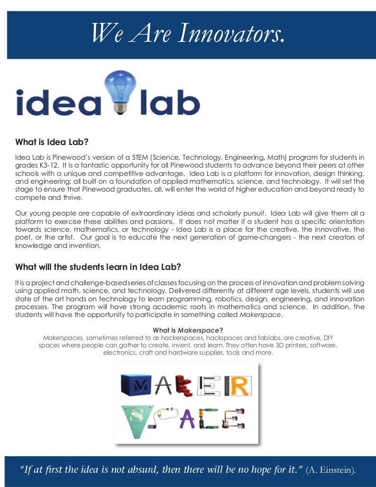 Idea Lab Brochure