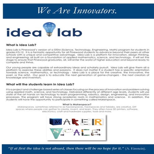 Idea Lab Brochure