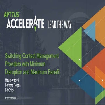 Switching Contract Management Providers with Minimum Disruption and Maximum B...