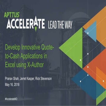 Develop Innovative Quote-to-Cash Applications in Excel using X-Author