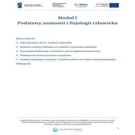 Sprawdzian Z Anatomii I Fizjologii Człowieka Szkoła Policealna