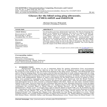 Glasses for the blind using ping ultrasonic, ATMEGA8535 and ISD25120