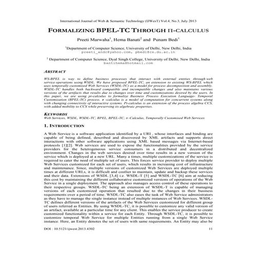 FORMALIZING BPEL-TC THROUGH Π-CALCULUS