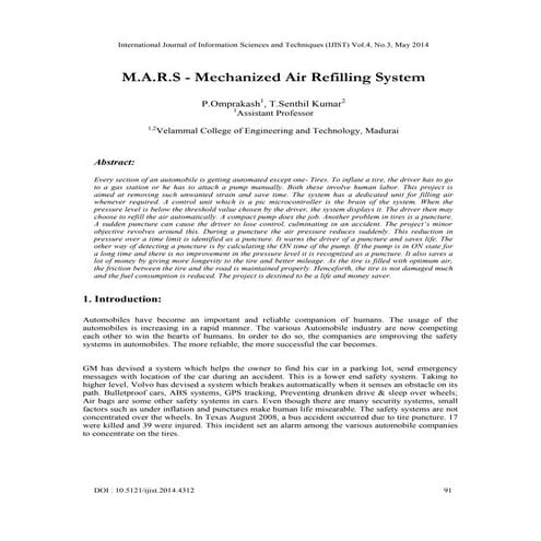 AUTOMATIC TIRE INFLATION SYSTEM DESIGN PROJECT | PDF