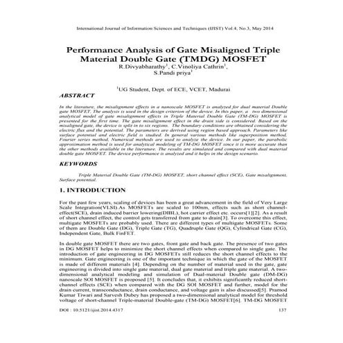 Performance Analysis of Gate Misaligned Triple Material Double Gate ...