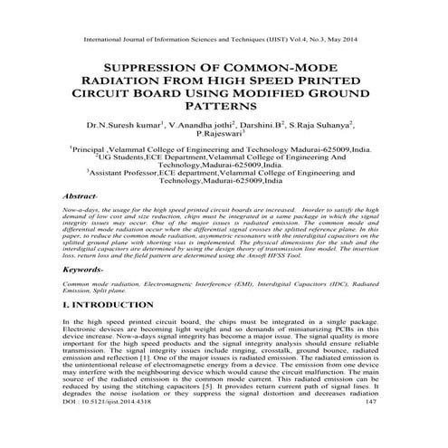SUPPRESSION OF COMMON-MODE RADIATION FROM HIGH SPEED PRINTED CIRCUIT BOARD US...
