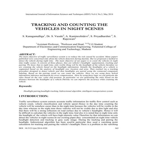 Vehicle counting for traffic management | PPTX