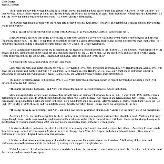 Band introduction | DOCX