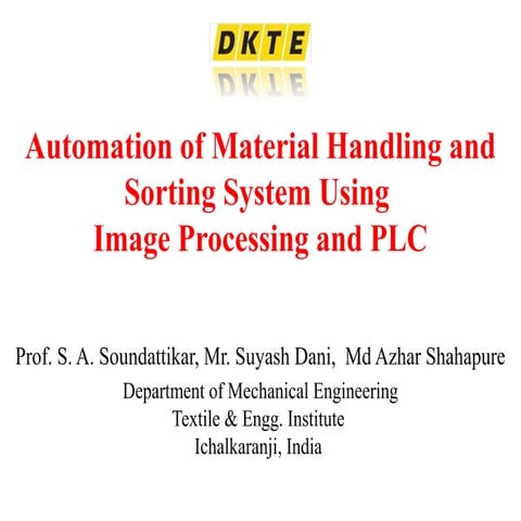 Application of image processing in material handling and (1)