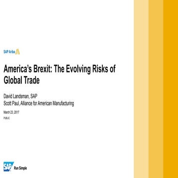 America’s Brexit: The Evolving Risks of Global Trade